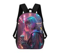 sinyumoney Neon Street Scene Backpack School Daypacks Business Backpack Water Resistant Bookbag for Camping Outdoor Adventures And Daily Travel 17inch
