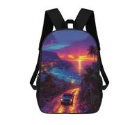 sinyumoney Neon Sunset Drive -2 Backpack School Bag Business Durable Laptop Bag for Campus Outdoor Travel Sports 17inch