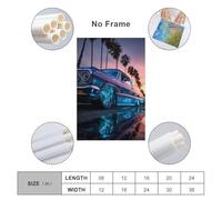 sinyumoney Neon Sunset Lowrider Reflections Canvas Artwork for Wall for Living Room Bedroom Kitchen Hallway Stairs Modern Wall Art 20x30inch(50x75cm)