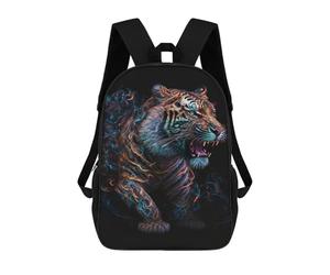 sinyumoney Neon Tiger Art Print School Backpack Fashion Stationery Backpack Waterproof Casual Daypacks for Camping Outdoor Adventures And Daily Travel 17inch