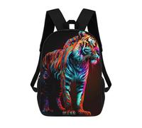 sinyumoney Neon Tiger Artwork Backpack School Rucksack Casual Daypacks School Work Travel Bag for Camping Outdoor Adventures And Daily Travel 17inch