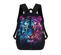 sinyumoney Neon Tiger Nebulae School Bag 3D Printed 17inch Backpacks Fashion Kids School Backpack Rucksacks for Boys Elementary And Middle School Students