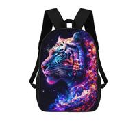 sinyumoney Neon Tiger Portrait -5 School Backpack High Secondary School Bags Casual Backpack for Girls Boys Teenage 17inch