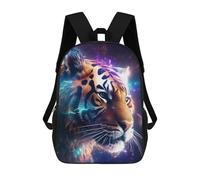 sinyumoney Neon Tiger Portrait -9 School Backpack High Secondary School Bags Casual Backpack for Girls Boys Teenage 17inch