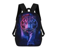 sinyumoney Neon Tiger Portrait Backpack School Large Water Resistant Laptop Backpack for School/Work/Travel 17inch