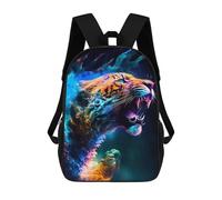 sinyumoney Neon Tiger Roar -2 Kids Children School Backpack 17 Inch Bookbags Casual Travel Rucksack Boys Girls Large Capacity Daypack 17inch