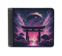 sinyumoney Neon Torii Gate 3D Print Wallet Credit Card Cash Id Holder Slots Note Section Leather Wallet Craftsmanship Gifts 11.7cm*9.5cm