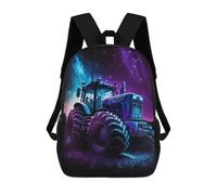 sinyumoney Neon Tractor Night Lights School Backpack High Secondary School Bags Casual Backpack for Girl, Teen Girls 17inch