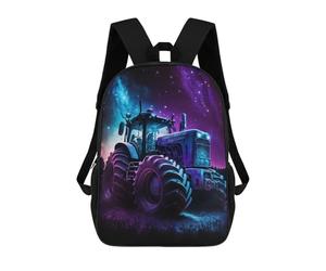 sinyumoney Neon Tractor Night Lights School Backpack High Secondary School Bags Casual Backpack for Girl, Teen Girls 17inch