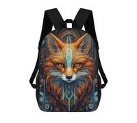 sinyumoney Neon Tribe Fox Children's 17 Inch School Backpack 3D Printed Cool Knapsack for Kids Travel Rucksacks Book Bags Kids School Bag