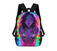 sinyumoney Neon Tripping Girl Children's 17 Inch School Backpack 3D Printed Anime Movies for Kids Travel Rucksacks Book Bags Kids School Bag