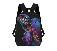 sinyumoney Neon Turtle 3D Printed Children's School Backpack for Kids High Capacity Travel Rucksacks Book Bags Kids School Bag Back Pack 17inch