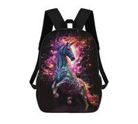 sinyumoney Neon Unicorn Loves Nebulae Ronaldo Backpack, Children's Backpack, Student School Bag, Book Bag, 3D Printed School Bag For Boys And Girls, 17inch