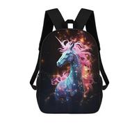 sinyumoney Neon Unicorn Nebulae Children's Backpacks Kids Fun School Bag Boys Backpack Travel Bag Student Schoolbag Book Stationery Bag Chool Bags 17inch
