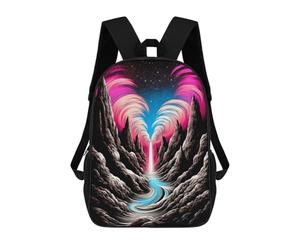 sinyumoney Neon Valley with Luminous Stream Kids School Backpack 3D Printed Fashion School Bag Casual School Bag for Boys Elementary And Middle School Students 17inch