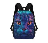 sinyumoney Neon Whiskered Feline -1 Backpack Cartoon Plush Bag, 3D Backpack for Kids School Bag Birthday Gift Idea for Boys And Girls 17inch