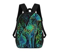 sinyumoney Neon Wolf Artwork -1 Backpack 3D Print Kids Bag Elementary Students Daypack Lightweight School Bag for Children Girls Boys Nursery Lunch Pack 17inch