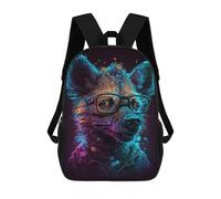 sinyumoney Neon Wolf Glasses Art Print Backpack School Bag Business Durable Laptop Bag- Perfect for Travel, Work And Daily Use 17inch