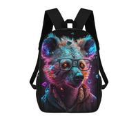 sinyumoney Neon Wolf Glasses Fashion -1 School Backpack Lightweight Schoolbag Dayback Bookbag College for Camping Outdoor Adventures And Daily Travel 17inch