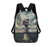 sinyumoney Nessie Visits The Kelpies Kids Backpack, Kids School Bag 3D Printed School Backpacks for Boys And Teenager School Students 17inch