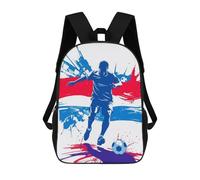sinyumoney Netherland Soccer Player Silhouette 17inch School Bag 3D Printed Children's School Backpack Casual Fashion Travel Backpacks for Kids School Students