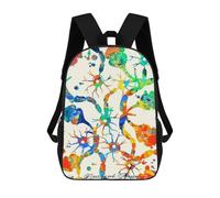 sinyumoney Neurons in Color Backpacks, Kids Backpack Student School Bag 3D Printed Travel Backpacks Fashion Accessory Backpack Children Waterproof School Bags 17inch