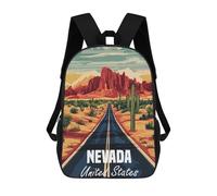sinyumoney Nevada Desert Road Backpack, Children's Backpack, Student School Bag Bookbag Rucksack, 3D Printed School Bag for Boys Girls 17inch