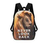 sinyumoney Never Look Back Motivation Kids Backpack Girls 3D School Bags, Children's Rucksack Toddler Schoolbag,Casual Daypacks Fashion Bookbag Bag 17inch