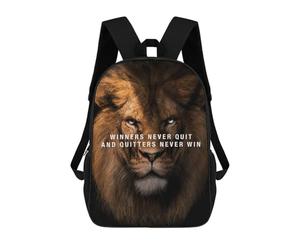 sinyumoney Never Quit Motivation Backpack 3D Print Kids Bag Elementary Students Daypack Lightweight School Bag for Children Girls Boys Nursery Lunch Pack 17inch