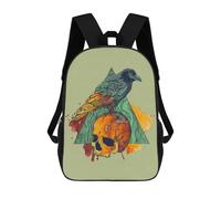 sinyumoney Nevermore Crow Backpacks Kids School Backpack School Bag 3D Printed School Bag for Boys Elementary And Middle School Students 17inch