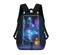 sinyumoney New Worlds 3D Printed 17inch School Bag Children's School Backpack Travel Backpacks Casual Fashion Bag for Kids School Students