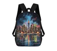 sinyumoney New York City Backpacks, Kids Backpack Student School Bag 3D Printed Travel Backpacks Fashion Accessory Backpack Children Waterproof School Bags 17inch