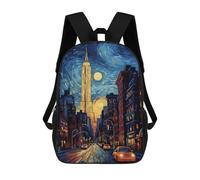 sinyumoney New York City Backpacks Kids School Backpack School Bag 3D Printed School Bag for Boys Elementary And Middle School Students 17inch