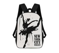 sinyumoney New York City Ballet Backpack School Rucksack Casual Daypacks School Work Travel Bag- Perfect for Travel, Work And Daily Use 17inch