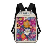 sinyumoney New York City Flower Market Art School Bags Water Resistant Travel Backpack Computer Bag - Perfect for Travel, Work And Daily Use 17inch