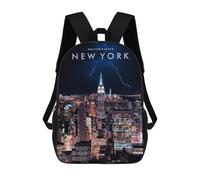 sinyumoney New York City Night Kids School Backpack School Bag 3D Printed School Bag for Boys Elementary And Middle School Students 17inch