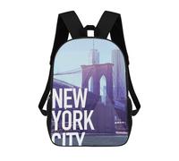 sinyumoney New York City School Backpack for Girls Backpack Water Repellent Casual Daypack Lightweight Rucksack Boy Girl School Backpack 17inch