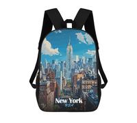 sinyumoney New York City Skyline Rucksack Fashion Stationery Backpack Waterproof Casual Daypacks for Men/Women 17inch