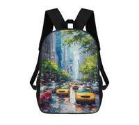 sinyumoney New York City Street Scene Children's Backpacks School Backpack 3D Printed for Kids Travel Rucksacks Book Bags Kids 17inch School Bag