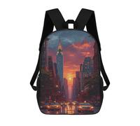 sinyumoney New York City Sunset Backpack School Bag Lightweight Casual Daypack School Backpacks for School/Work/Travel 17inch