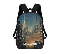 sinyumoney New York Cityscape at Night Rucksack High Secondary School Bags Casual Backpack for Girls Boys Teenage 17inch