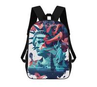sinyumoney New York Lady Liberty 2 Backpack School Bag Large School Backpack for Boys for Teenage Girls Boys Women Men 17inch