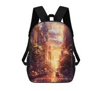 sinyumoney New York Street Backpack School Lightweight Schoolbag Dayback Bookbag College for Men/Women 17inch