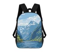 sinyumoney New Zealand Landscape Backpacks Kids School Backpack School Bag 3D Printed School Bag for Boys Elementary And Middle School Students 17inch