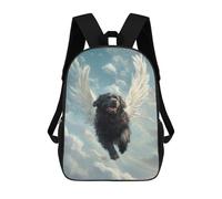 sinyumoney Newfoundland Angel Gentle Giant Pet Tribute Dog with Angel Wings Backpack School Bag Water Resistant Computer Rucksack for Teenage Girls Boys Women Men 17inch