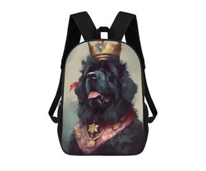 sinyumoney Newfoundland Dog Illusory School Backpack Lightweight Airport College Students Back Pack- Perfect for Travel, Work And Daily Use 17inch
