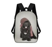 sinyumoney Newfoundland Dog Puppy Backpack School Lightweight Schoolbag Dayback Bookbag College for Girl, Teen Girls 17inch