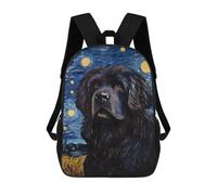 sinyumoney Newfoundland Dog Starry Backpacks Kids School Backpack School Bag 3D Printed School Bag for Boys Elementary And Middle School Students 17inch