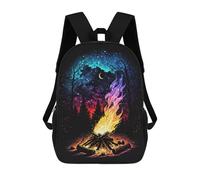 sinyumoney Nice Galaxy Campfire School Backpack 3D Printed Children's 17inch Backpacks Bag Bookbag for Kids Boy Girl Book Bags Kids School Bag Travel Rucksacks