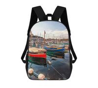 sinyumoney Nice Sea Side Backpacks Kids School Backpack Fashion School Bag 3D Printed School Bag for Boys Elementary And Middle School Students 17inch